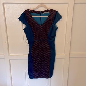 Marc New York size 10 dress. Teal and red.